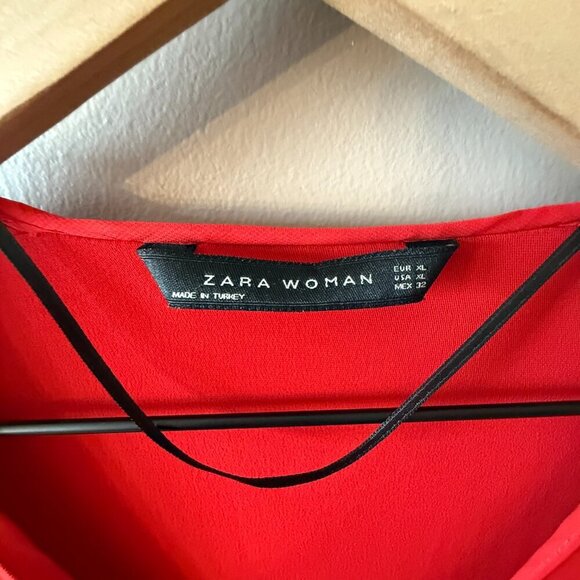 Women's XL Zara Basic Collection Red Blouse - Picture 5 of 12